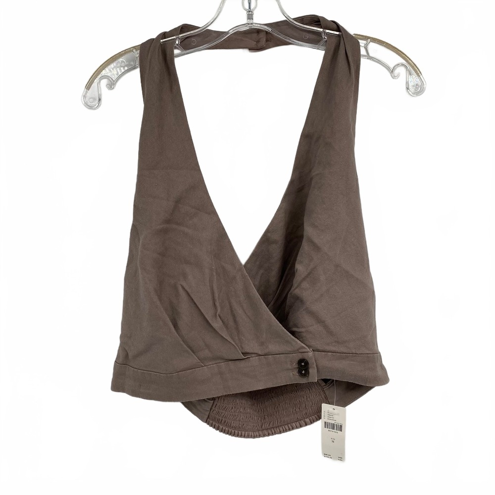 Maeve Brown Halter Crop Top | Womens M